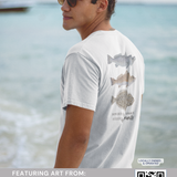 ADULT Short Sleeve T-Shirt (INSHORE) SLAM with Mirror Image Fish Printing (UNISEX)