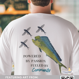 ADULT Performance Long Sleeve (MAHI) with Mirror Image Fish Printing (UNISEX)