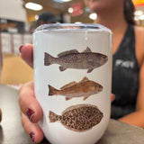 Wine Tumbler (INSHORE SLAM) with Mirror Image Fish Printing