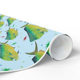 Mirror Image + Gray's Reef- Gyotaku- inspired Mahi Wrapping Paper