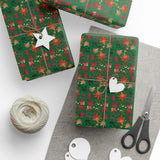Holiday Wrapping Paper — Whoville-Inspired Red & Gray Ornaments Pattern