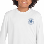 Child, Youth,. Kid in a white long-sleeve shirt with TIMSC and featured artist, Macey rewis
